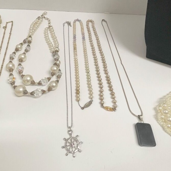 10 Pc Necklaces Crystal Bead Cameo Vintage Jewelry Lot - Picture 4 of 14